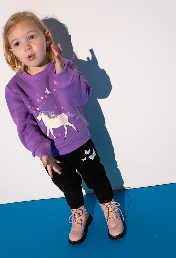 3208.1 ΕΒΙΤΑ Σετ μπλούζα με φόρμα και τύπωμα "UNICORN" - Image 1